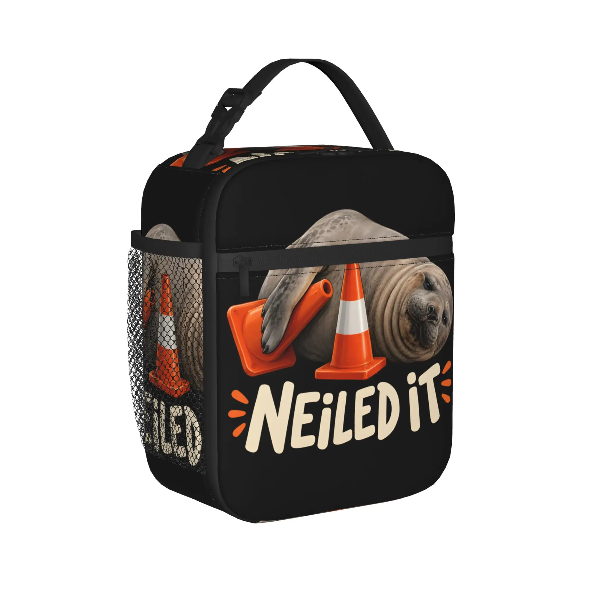 Neil The Seal  Lunch Bag For Men  Print Lunch Box Fun Picnic Cooler Bag Portable Waterproof Thermal Lunch Bags