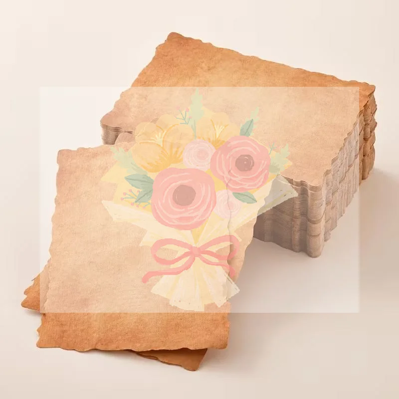 20 Pcs Retro Vintage Writing Paper Letter Papers Old Europe Style Romantic Brown Papers Scrapbooking Collection Papers