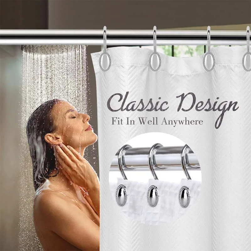 12Pcs S TypeShower Curtain Hooks Bathroom Accessories for Curtain Shower Curtains Solid Metal Universa Hook Home Decoration