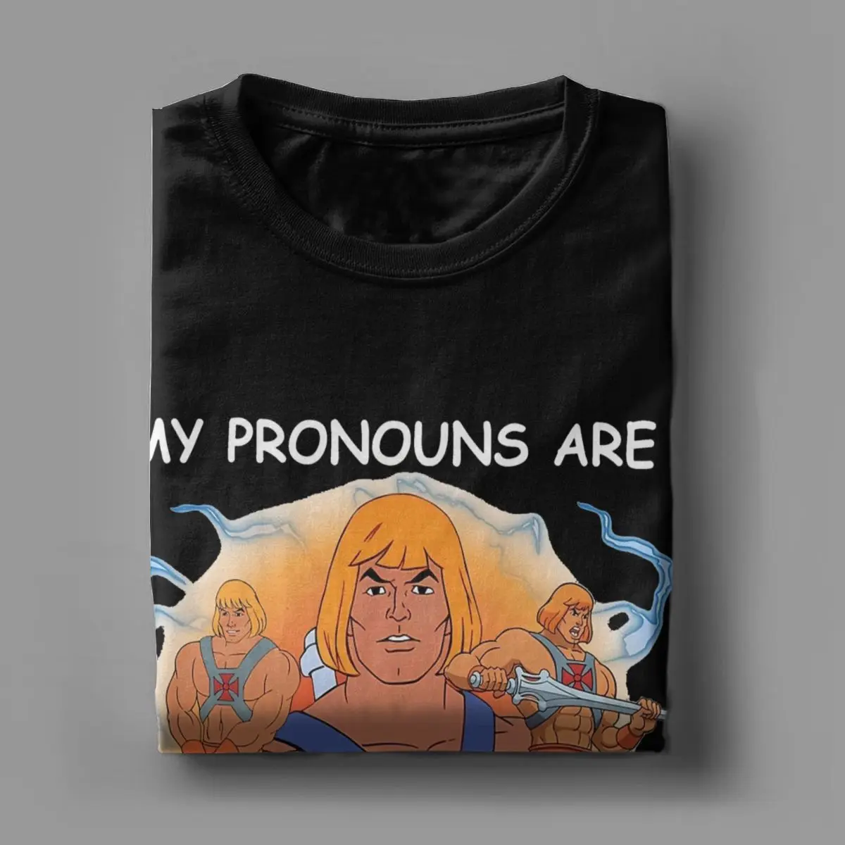 My Pronouns Are Heman Merch Shirt Men Women Eternia He-Man Funny Pure Cotton Printed Clothes