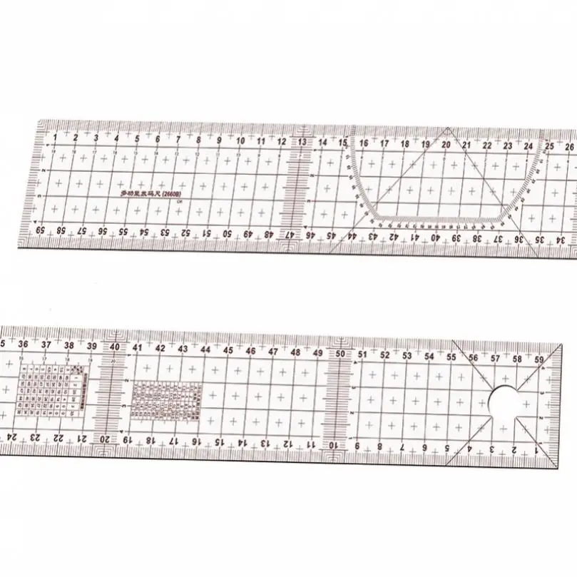 2pcs 60cm Plastic Double Side Metric Cutting Rulers for Sewing Tailor, Metric Straight Ruler Very Soft