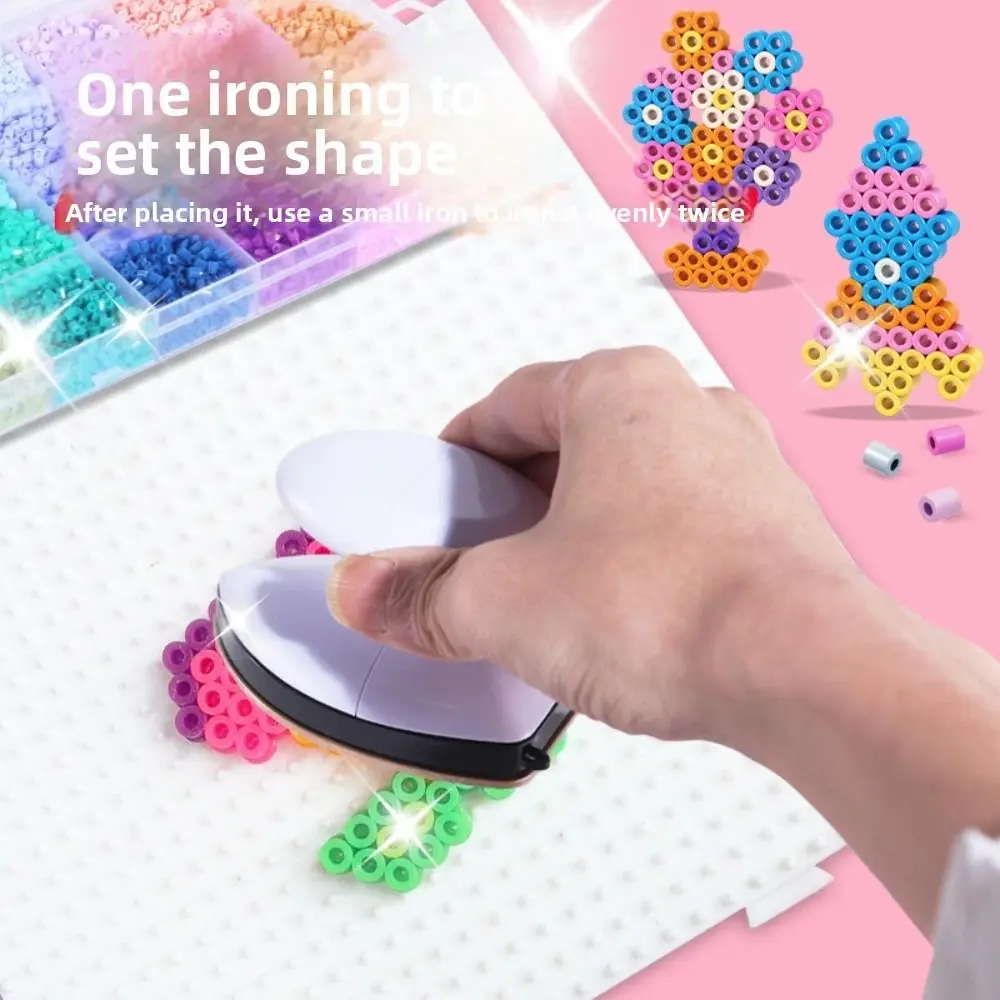 colorful-bean-splicing-material-package-diy-ironing-paper-bean-splicing-tool-pegboard-sheets-iron-iron-on-bead-craft-kit