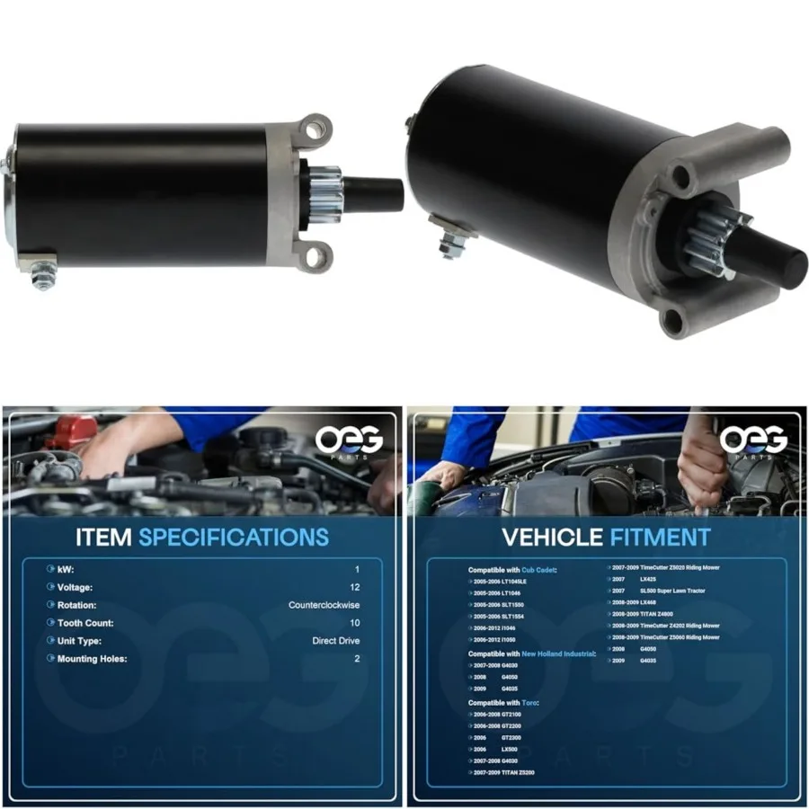 OEG Parts New Starter Compatible with Kohler Courage Engines 7000 Series 20HP 23HP 25HP 27HP 2005 2006 2007 08 09 2010 2011 201
