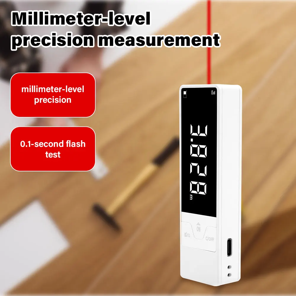 

Мини-лазерный дальномер 40 м, инфракрасный измеритель расстояния, высокоточное измерение, USB-зарядка, портативный лазерный дальномер