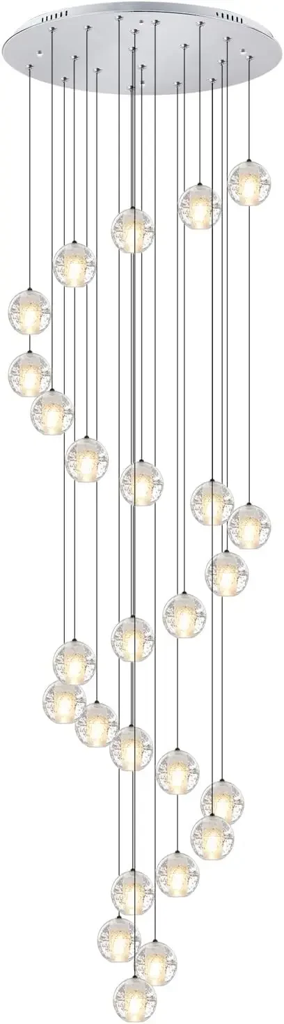 YECTSKILED Lights Modern Chandelier 15 Foot High Ceiling Chandeliers for Living Stairwell Light Fixtures Crystal Bubble Lights R