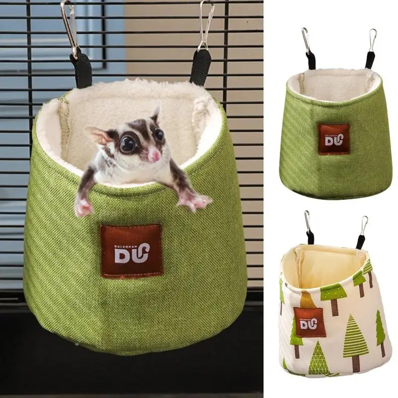 Small Animal Hammock Bed Pet Sleeping House Plush Hamster Cage Accessories Hangable Hamster House Bed For Your Hamster Or Gerbil