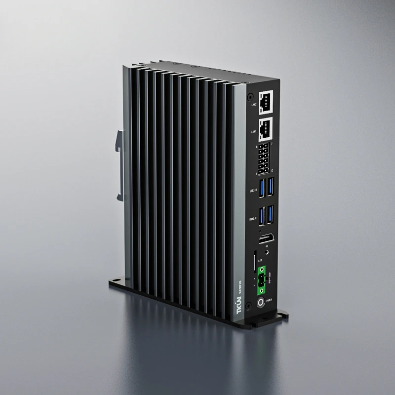 Edge Rail mounting 9~36V Industrial processor J6412 X86 Industrial mini PC Fanless computer PC With HD-out XC9016 TKUN