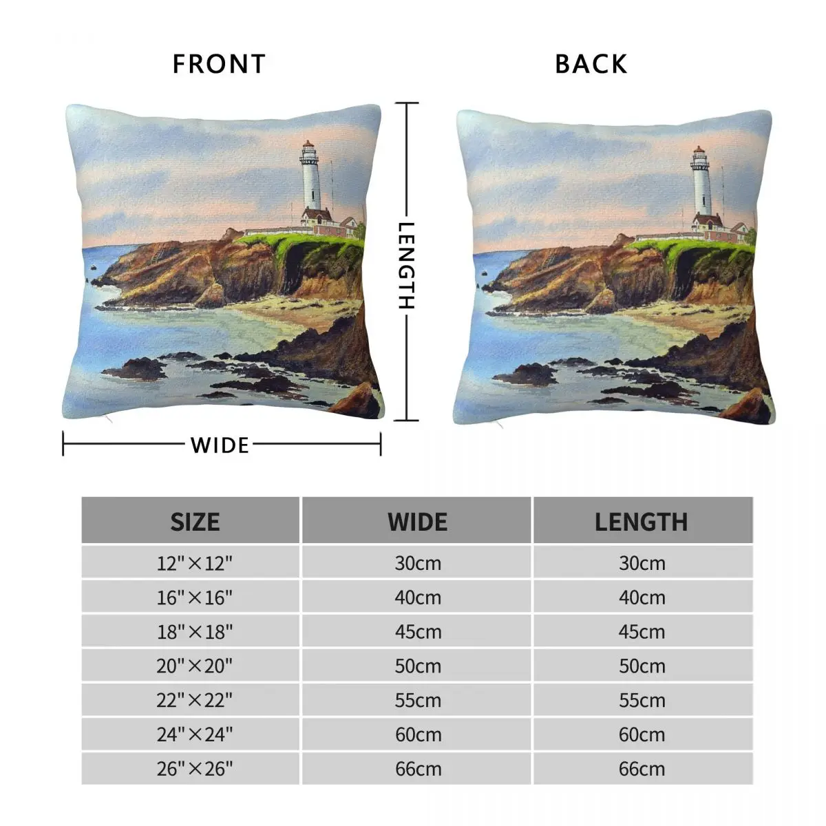 Pigeon Point Lighthouse California Pillowcase Polyester Linen Velvet Pattern Zip Decorative Throw Pillow Case Room Cushion Cover
