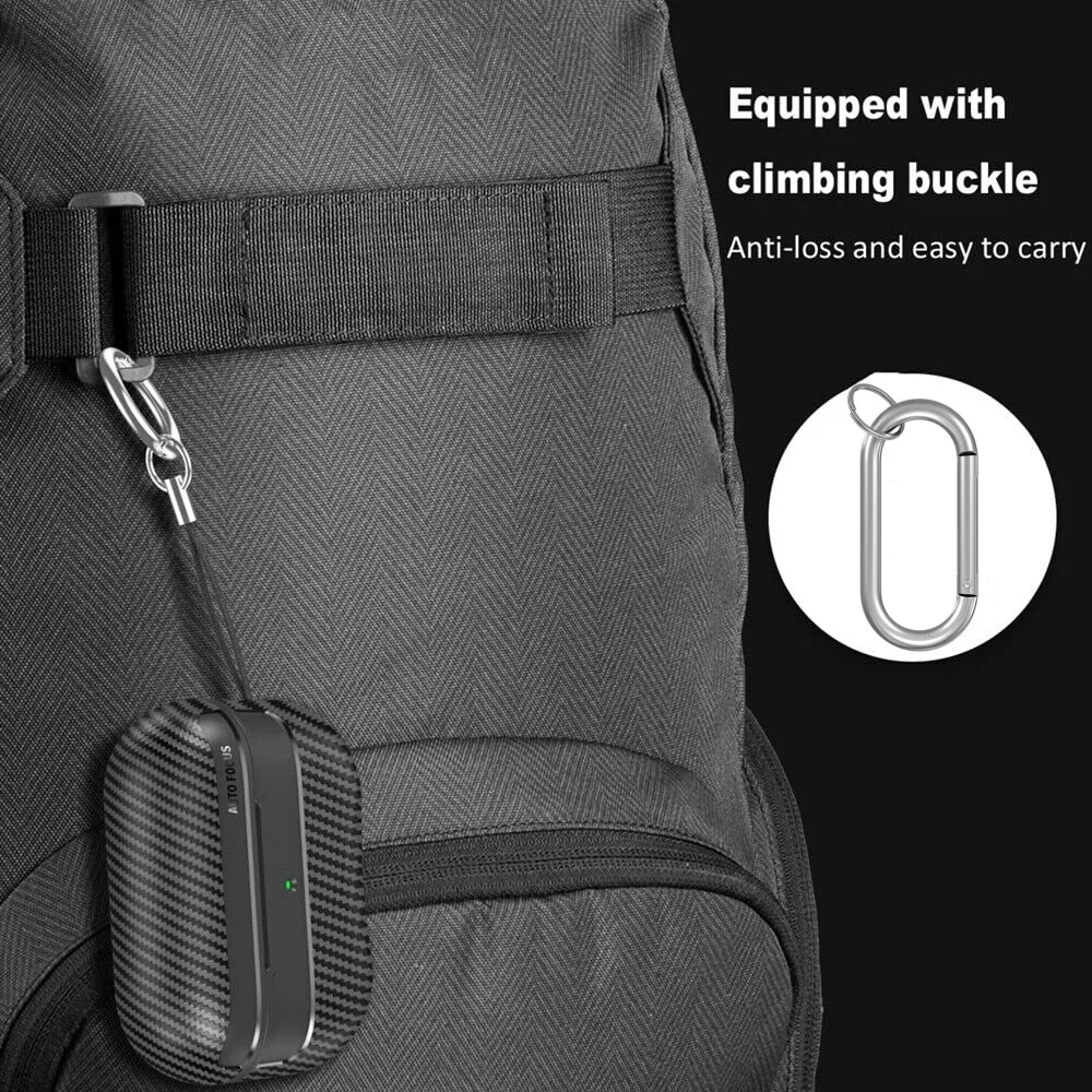 AirPods Pro 3 ケース 2025 カーボンファイバーテクスチャケース カラビナ＆クリーニングキット付き 耐衝撃 ワイヤレスカバー AirPods Pro 3用