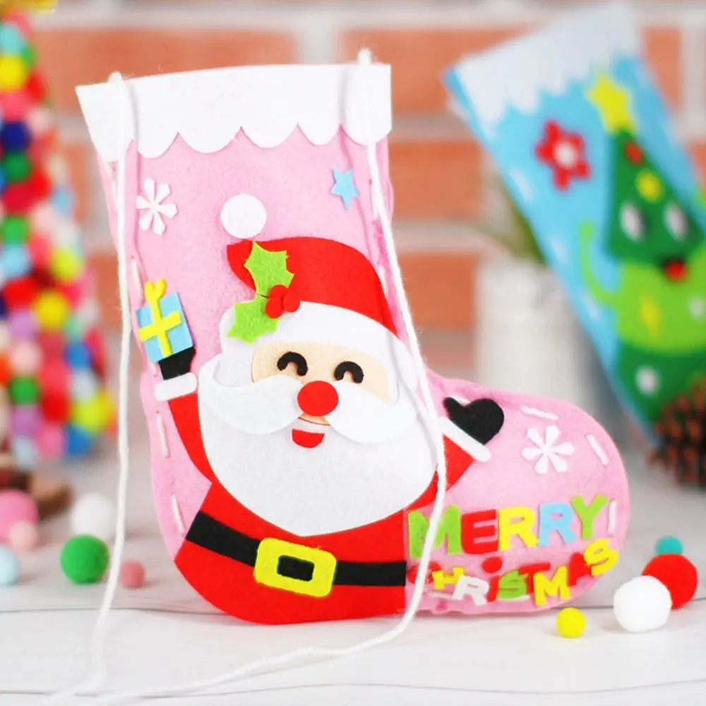 

Non-woven Fabric DIY Christmas Stocking House Decoracion Santa Claus Xmas Non-Woven Socks Christmas Tree Kriss Kringle