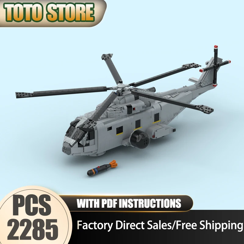 

Moc Building Bricks AW-101 Merlin Military Fighter Model Building Technology Modular Blocks Gifts Christmas Toy DIY Assembly