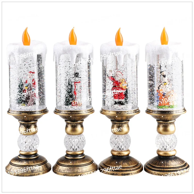 Christmas Decorations, Candle, Crystal, Snow Lights, Children's Birthday, Christmas Gift Scene Arrangement