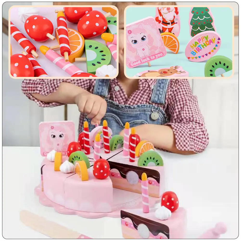 

Children Toy Wooden Cake Cutting Toys Kid Plaything Interesting Educational Playhouse for Toddlers