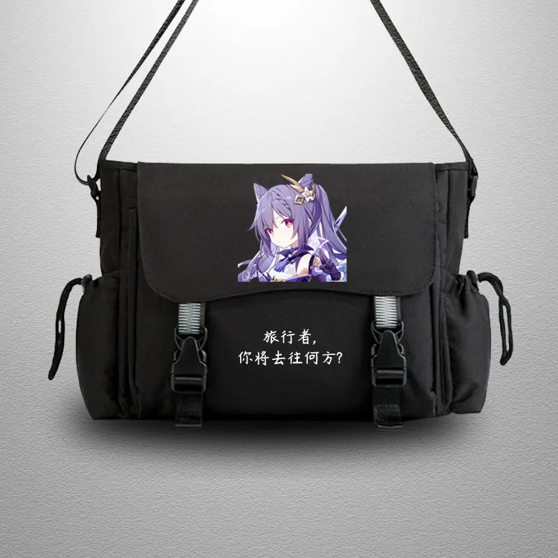 Game Genshin Impact Barbara Gunnhildr Men Women Shoulder Bag Cosplay Cartoon Storage Schoolbag Oxford Cross Body Messenger Bags