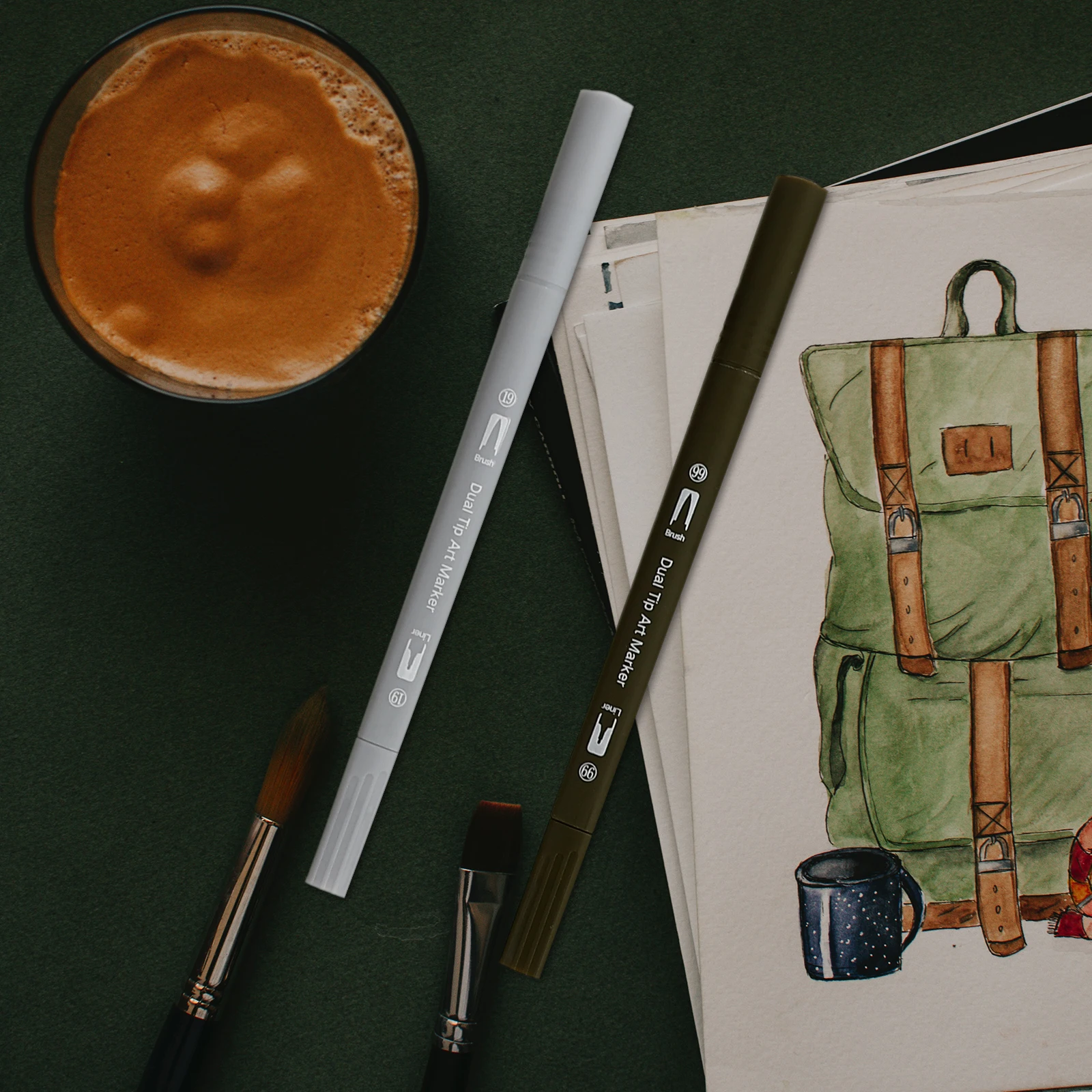 

Double-Headed 80-Color Watercolor Marker Pens Creative Practical Dual Tip Art Drawing Coloring Sketching Pens Colored Markers