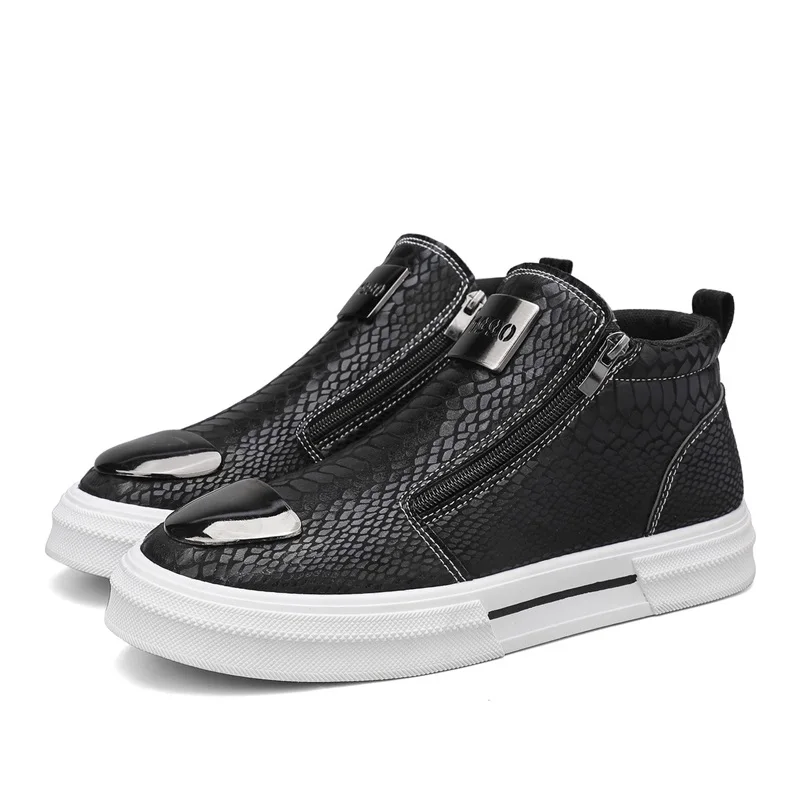 Zapatos de skate para hombre, zapatillas altas, zapatos planos deportivos para hombre, zapatos de cuero para turismo, impermeables, informales, para correr, Hip-Hop