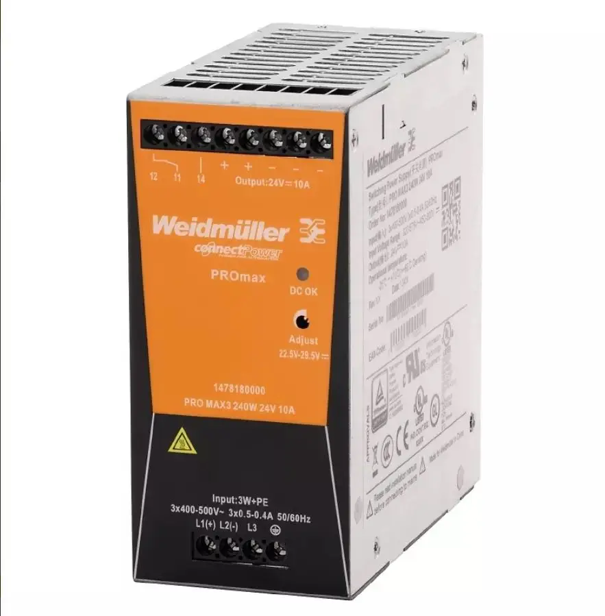 Weidmüller Switching Power Supply PRO MAX3 240W 24V 10A 1478180000