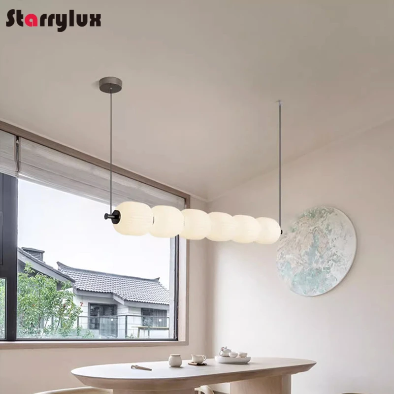 

Cream Style Candy Pendant Light Nordic Modern Linear Dining Lamp for Bar Cafe Tea Room