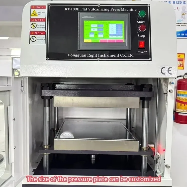 Touch Screen Laboratory Hydraulic Hot Plate Press Tester 10t Flat Rubber Vulcanization Press