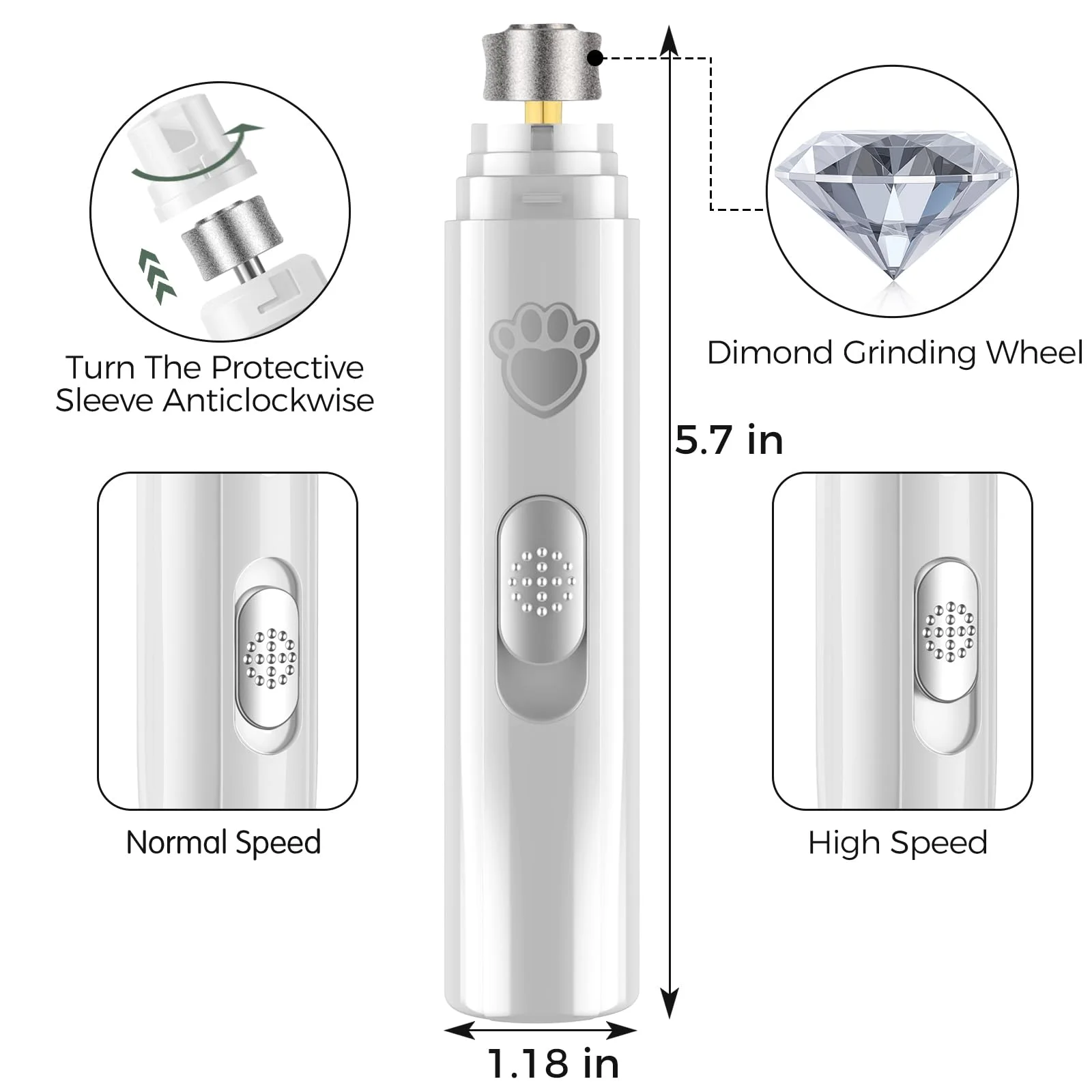 Penggiling Kuku Anjing USB Rec - Pet Nail Grinder ulasan dan harga
