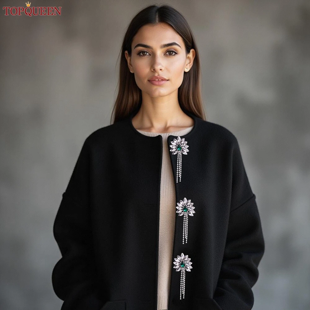 TOPQUEEN Rhinestone Hot Melt Adhesive Decorative Applique Suit Hat Costume Decoration Patch Crafts Gifts Party Decoration SP37