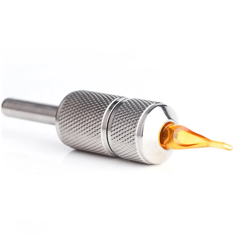 Self-Locking Machine Handle 25Mm Stainless Steel Grip Tube Tip Lightweight Professional Tattoo Body Art Supply Anti-Slip