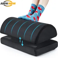 2 Adjustable Heights Foot Rest for Under Desk, Soft Memory Foam Foot Cushion Ergonomic for Office, Work, Car, Gaming, Computer