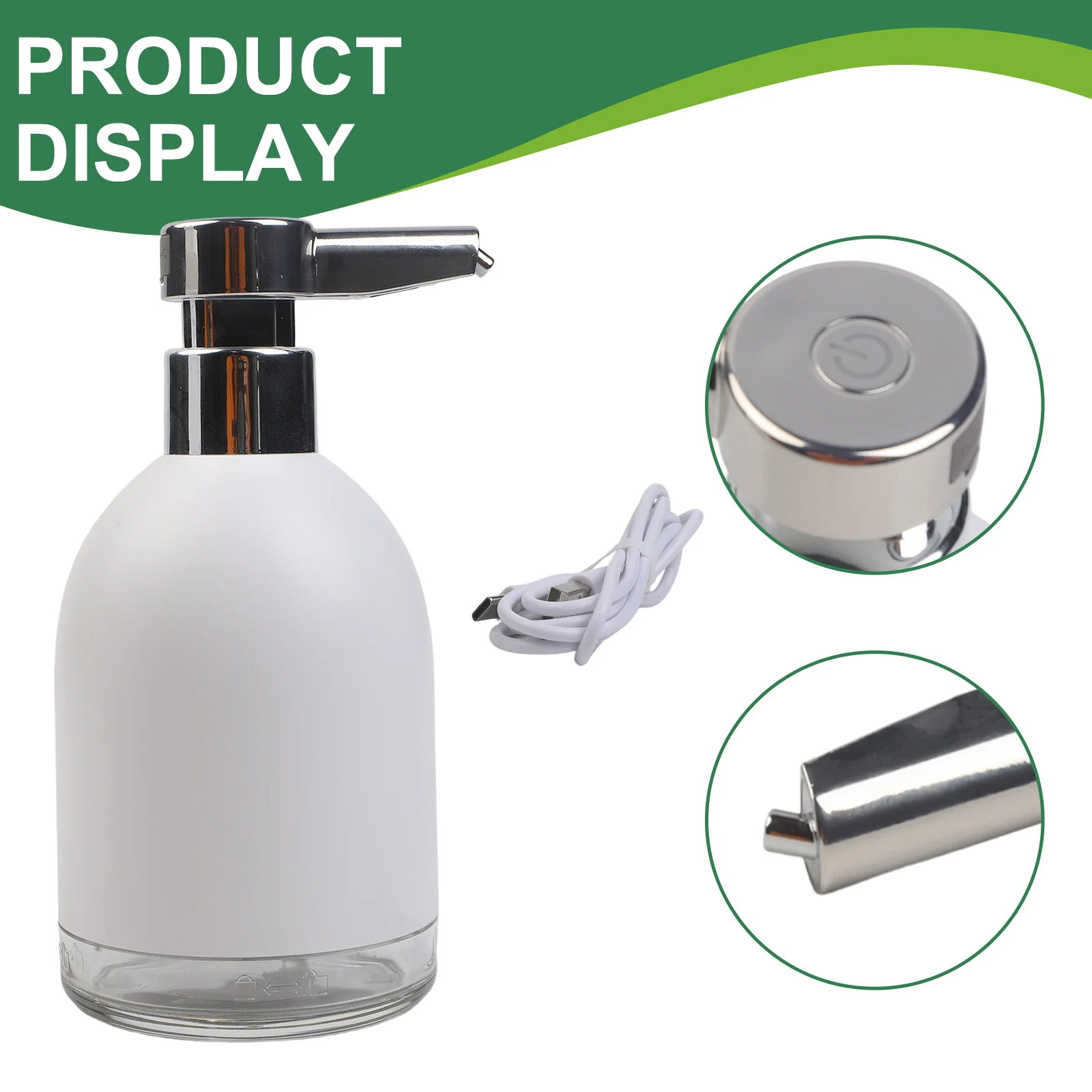 Automatic Foam Soap Dispenser Touchless USB Rechargeable with Infrared Sensor 320ml Capacity and Five Levels of Foam Output