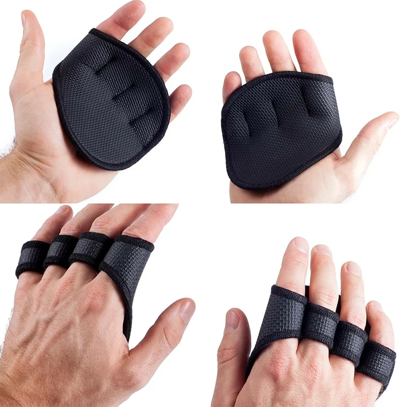 Pair Of Palm Protectors Gym Fitness Gloves Half Finger Weightlifting Dumbbell Grip Pads Training W