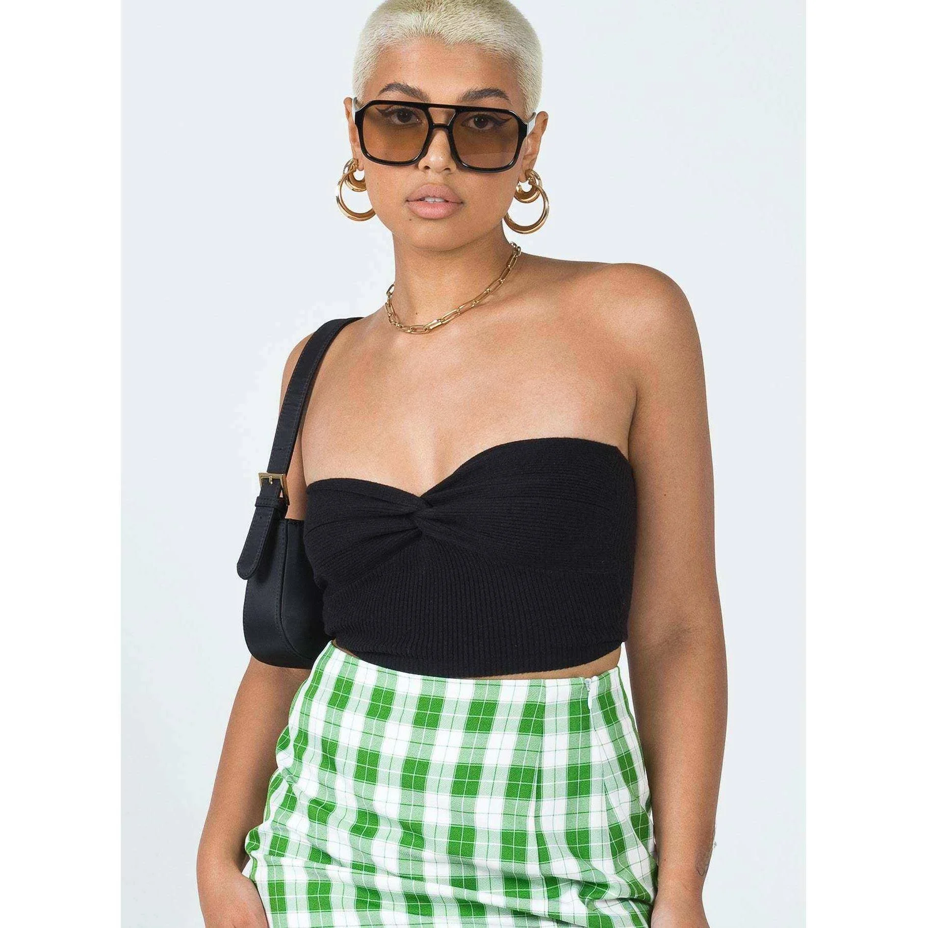 

Sexy Backless Knitted Vest Spring Summer New Arrival Women's Fashion Slim Fit Inner Wear One Shoulder Pure Color Design