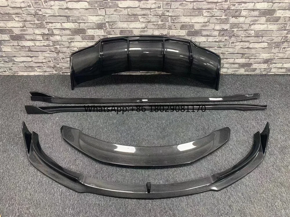 V Style Best Price Carbon Fiber Front lip Rear Diffuser Side Skirts Spoiler Wing Body kit For Tesla Model 3 Bodykit