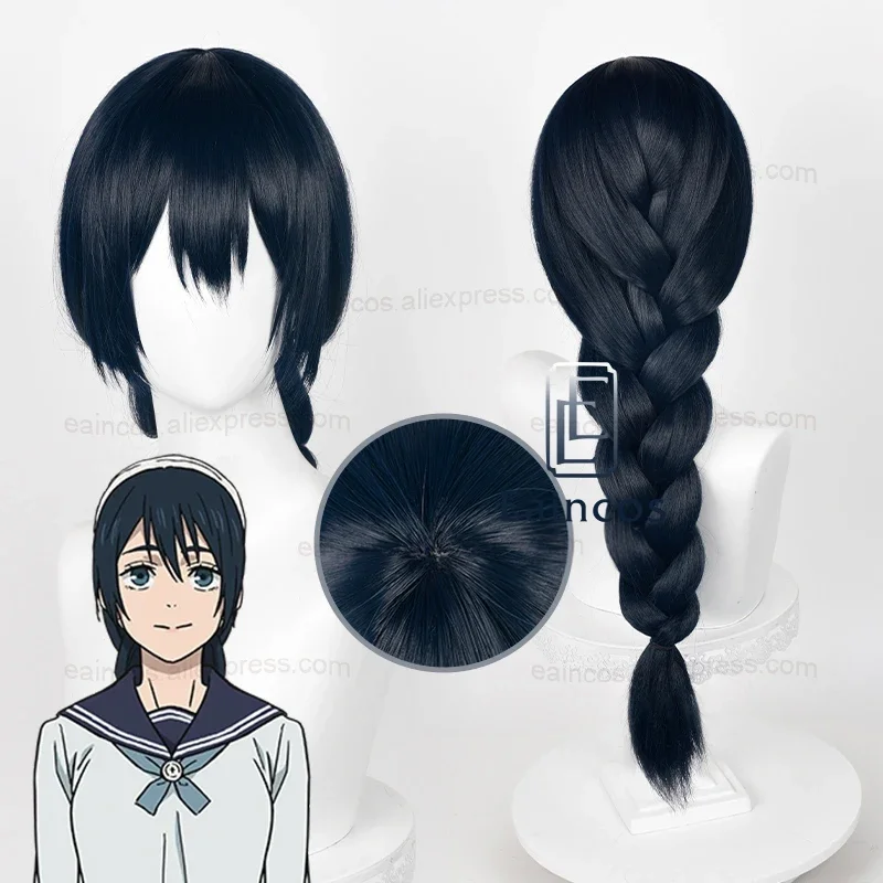 Anime Amanai Riko Cosplay Wig 60cm Long Blue Black Braided Wigs Heat Resistant Synthetic Hair Fluffy Wigs