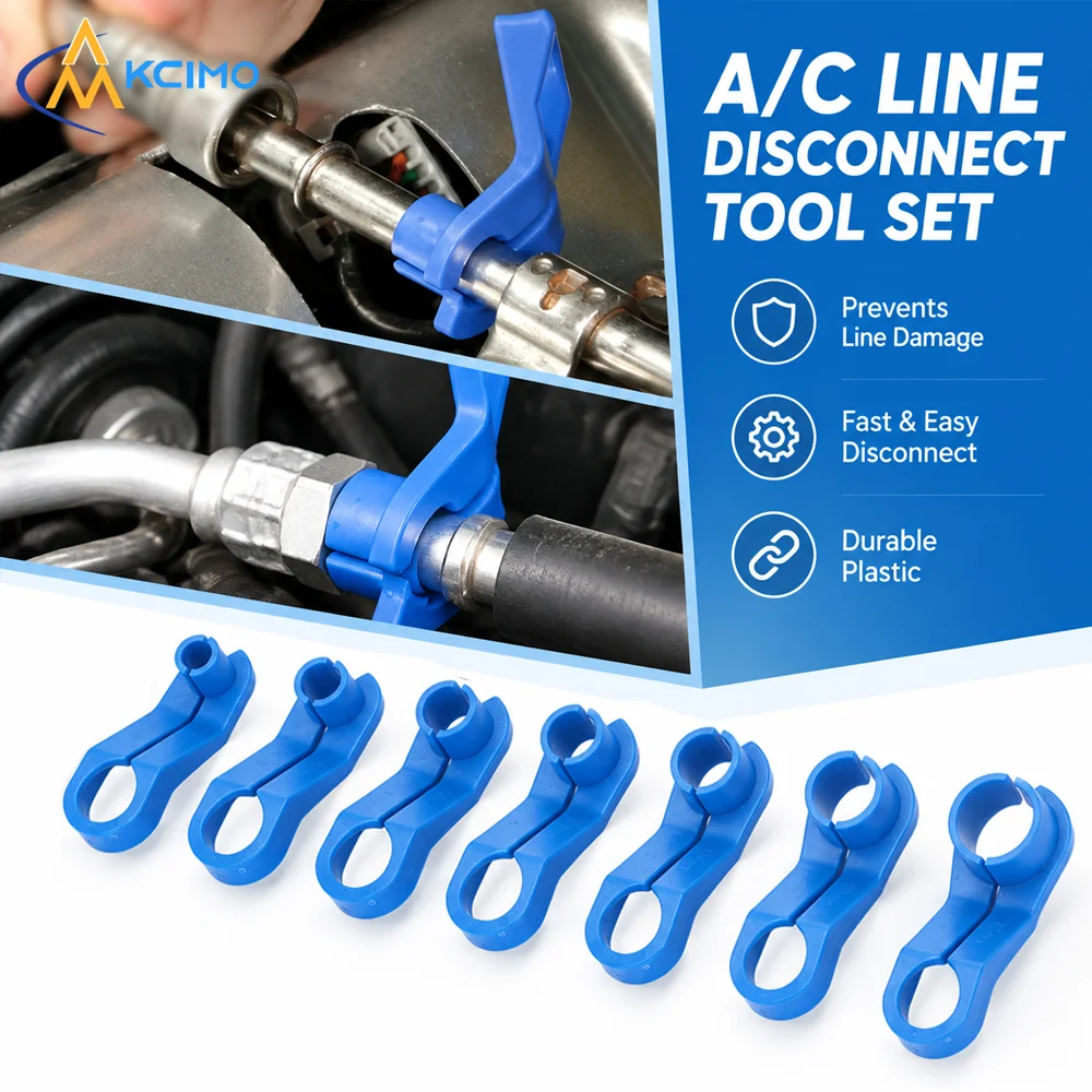 7‑Piece Angled Tube Release Tool Set, Fuel & A/C Line Fitting Disassembly Tools, Professional Auto Repair Separation Hand Kit