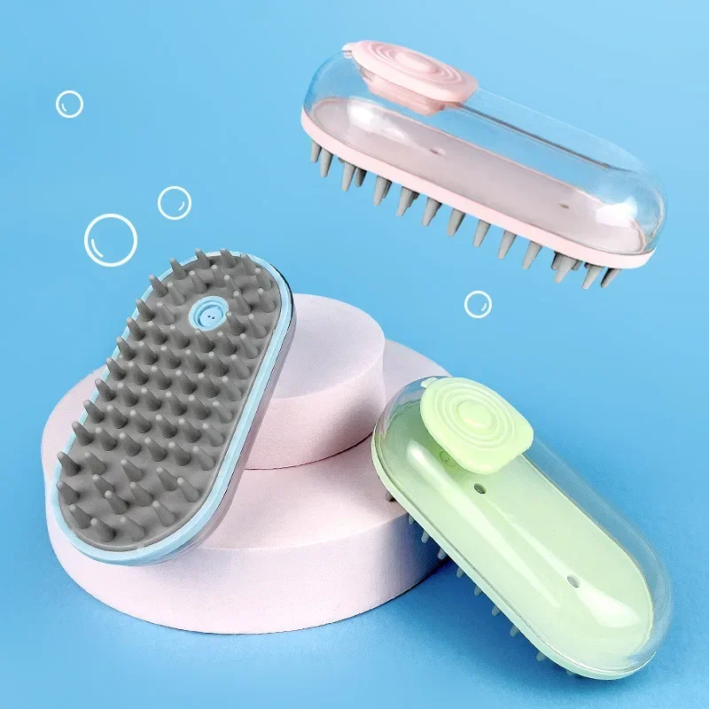 

Dog Bath Brush Soft Silicone Bristle With Shampoo Dispenser Dog Cat Grooming Soothe Bath Massage Gloves Brush