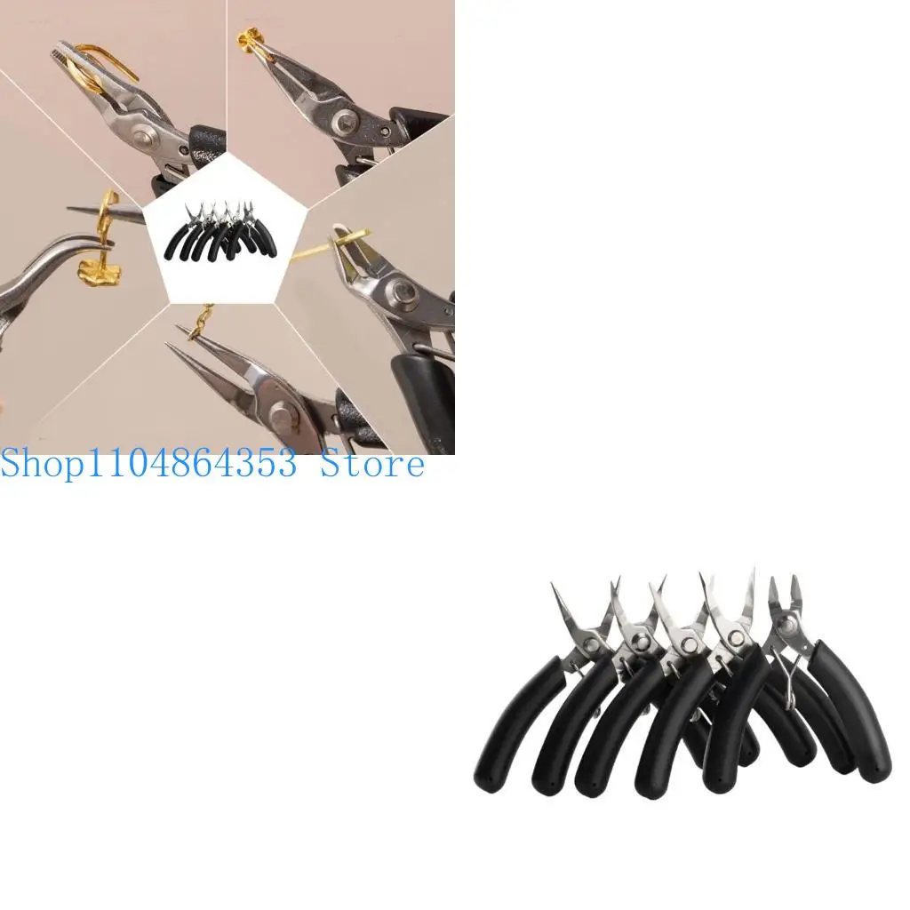 

652F 5Pcs Chain Nose Pliers Jewelry Crafting Pliers Stainless Steel Hand Tool