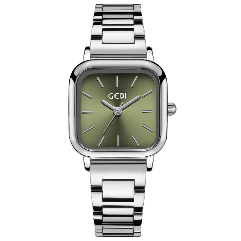 Minimalist Retro Niche Style Roman Scale Temperament Small Square Dial Wristwatch for Women, Students, Steel Strap Quartz Watch