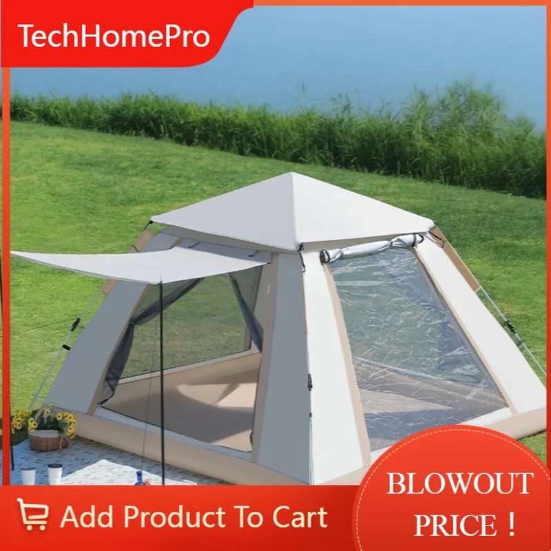 TechHPOxford Sunshade Camping Tent Outdoor Folding Leisure Beach Picnic Automatic Opening Tents Portable Overnight Camping Equip