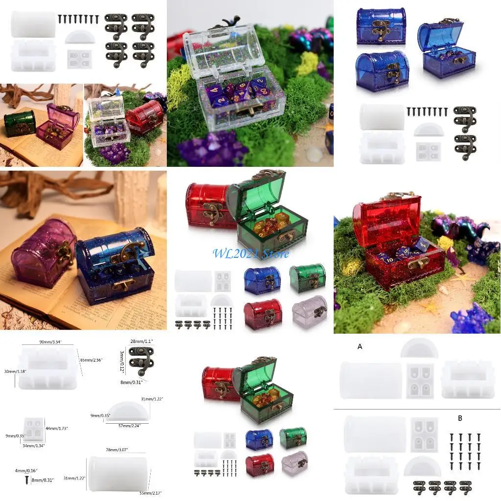 

G5GC Container Resin Molds Storage Box Silicone Mold for DIY Epoxy Trinket Holder