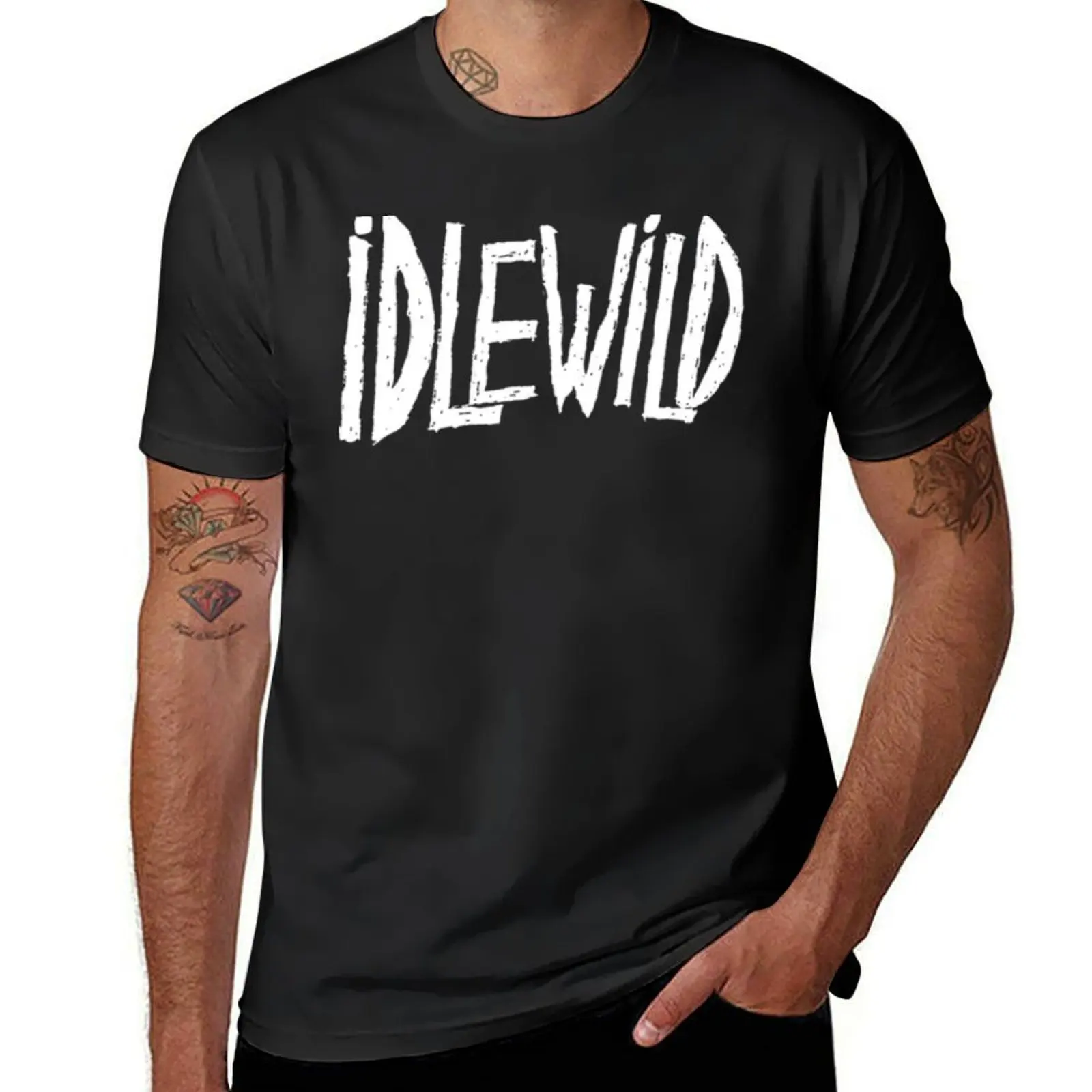 iDLEWiLD logo T-Shirt sweat tees blacks mens clothing