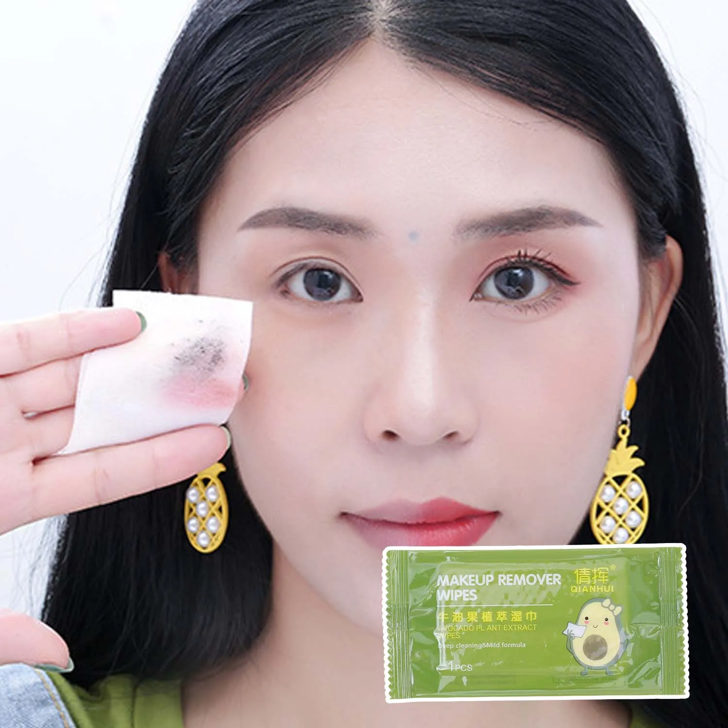 10/400 Sheets Avocado Plant Extract Makeup Remover Wipes Gentle Cleansing Spunlace Non-woven Fabric Daily Makeup Removal Wipes