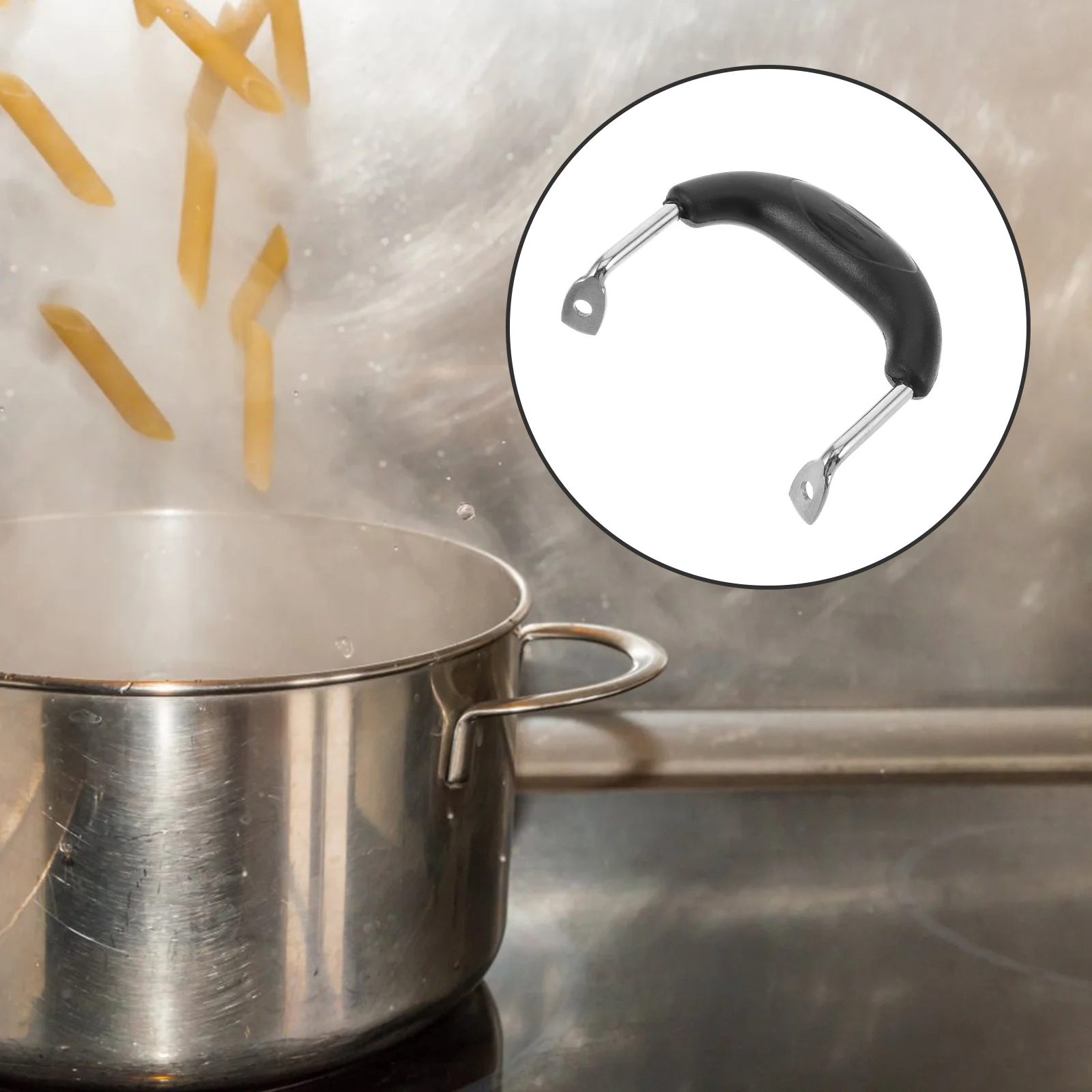 

1 Set Anti-Scald Pot Handle 72Mm Stainless Steel Bakelite Side Handle For Cooker Replacement Comfortable Grip Universal Fit