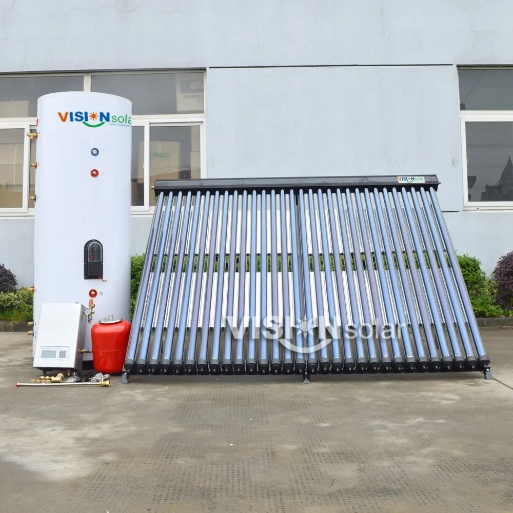 Germany High-Efficient Anti-Freezing Electric Powered Pressured Solar Water Heater Heat Pipe Split Connection Outdoor Hotel Use