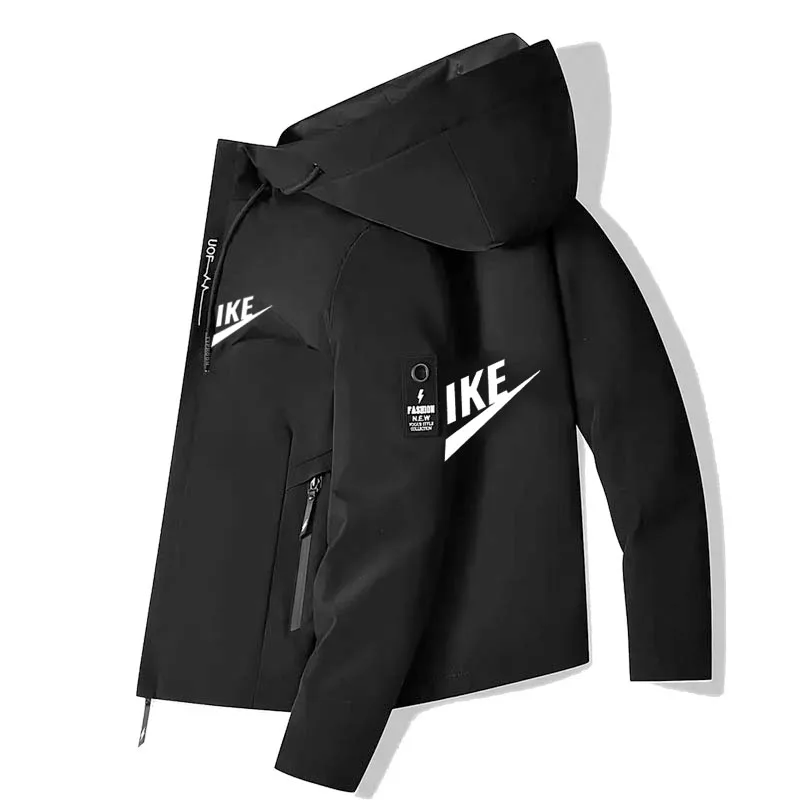 

2026 Spring New Arrivals: Men's Plus-Size Casual Outdoor Sports Loose Jacket, Fashionable Printed Zip-Up Mountaineering Coat
