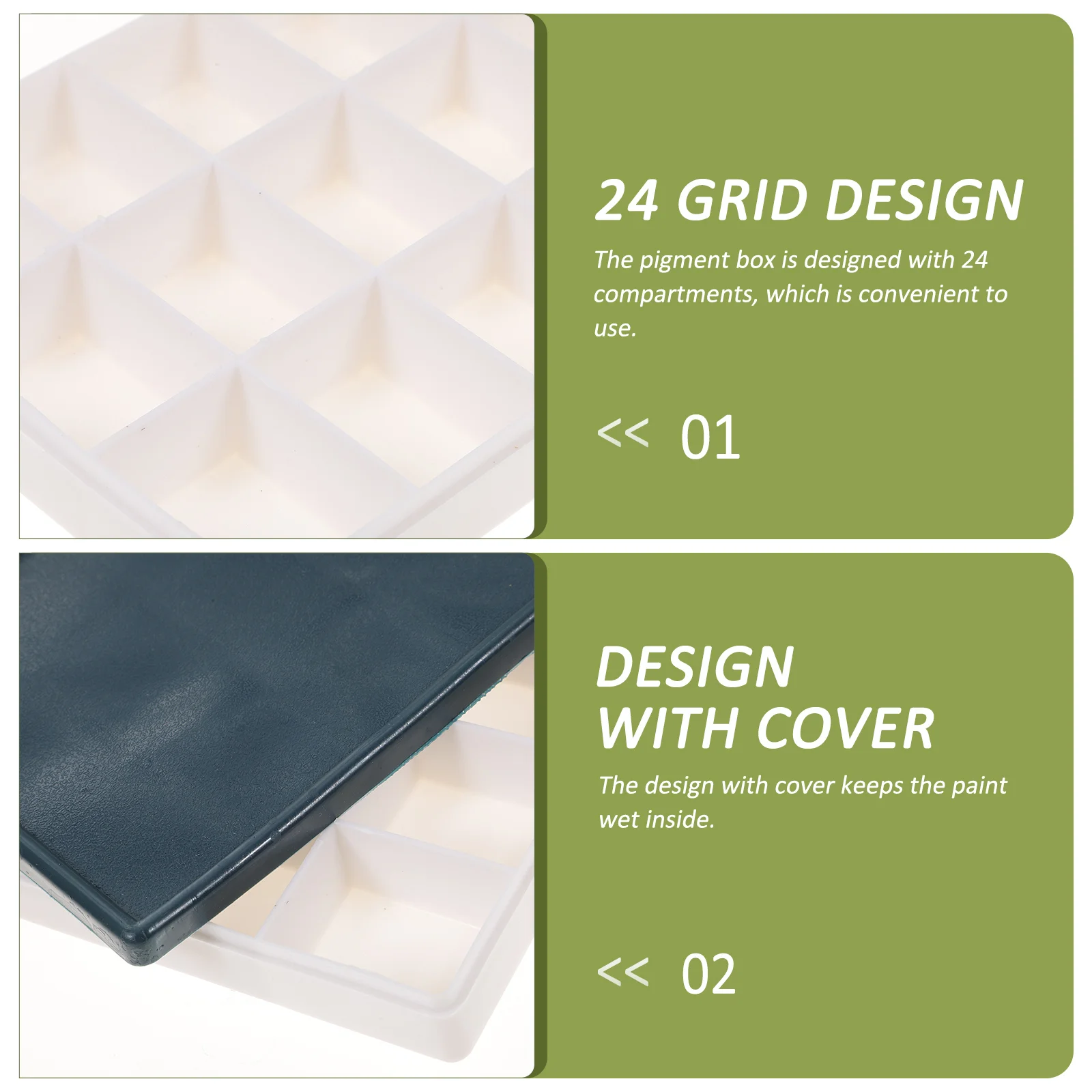 Plastic Paint Box 24 Large Deep Wells Airtight For Watercolors Paint Box paintbox color box watercolor box