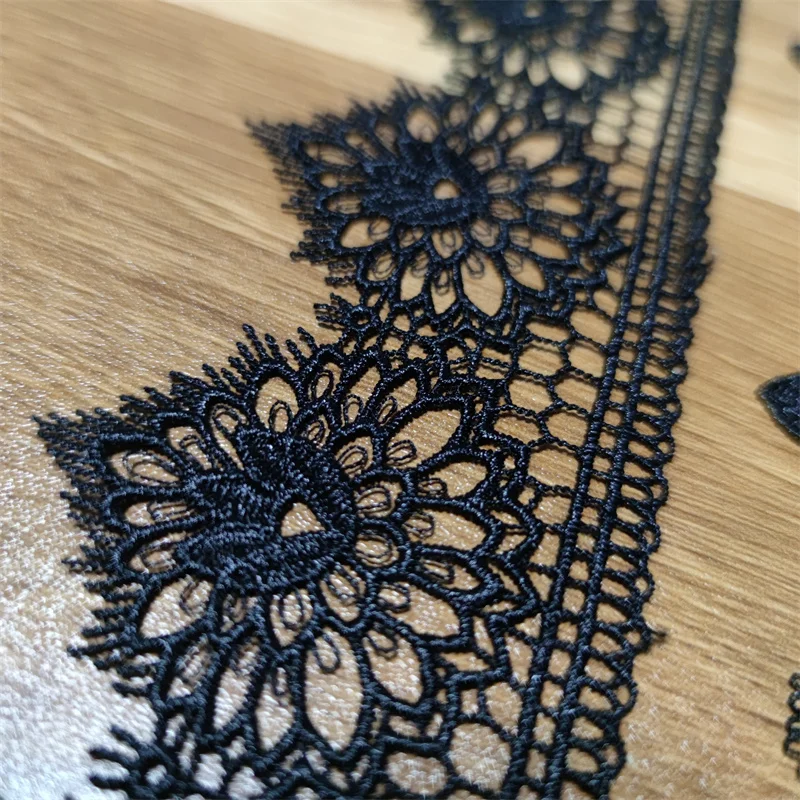 Embroidered Lace Fabric Porcelain Lace For High-end clothing accessories Polyester/Milksilk