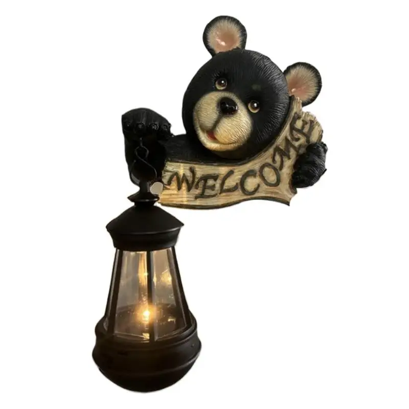 

Solar Garden Lights Tree Decor Led Garden Light Welcome Sign Waterproof Solar Lights Black Bear Solar Wall Mounted Novelty