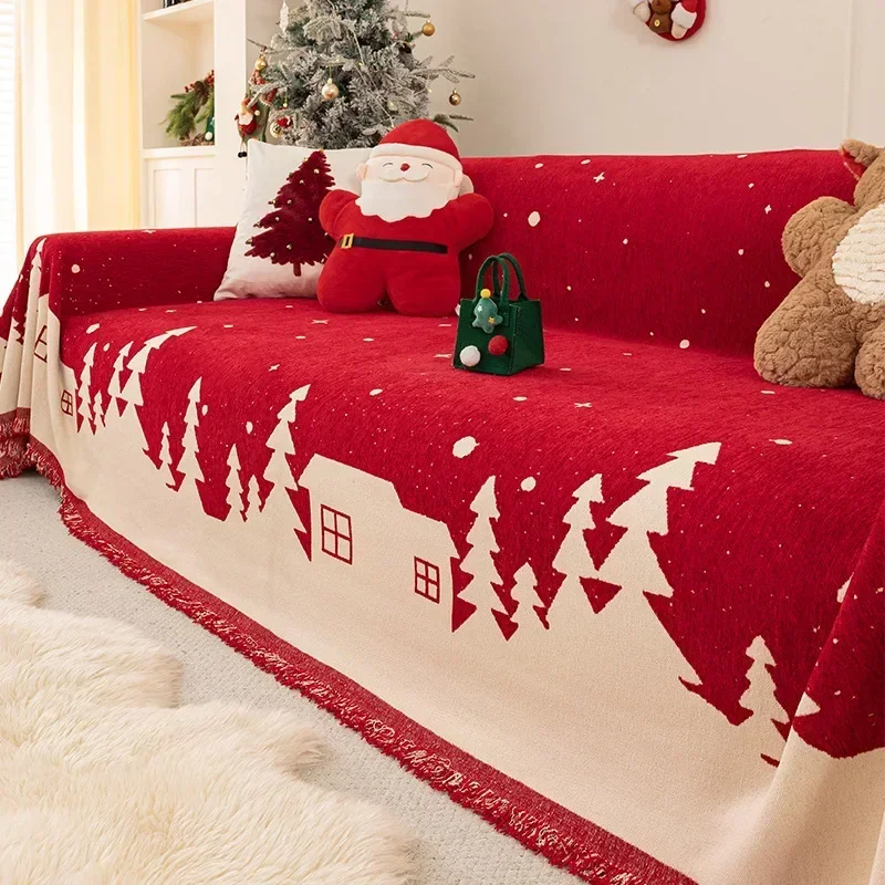 Christmas Atmosphere Sofa Cover One-Piece Sofa Towel American Retro Sofa Cover All Inclusive Universal Set