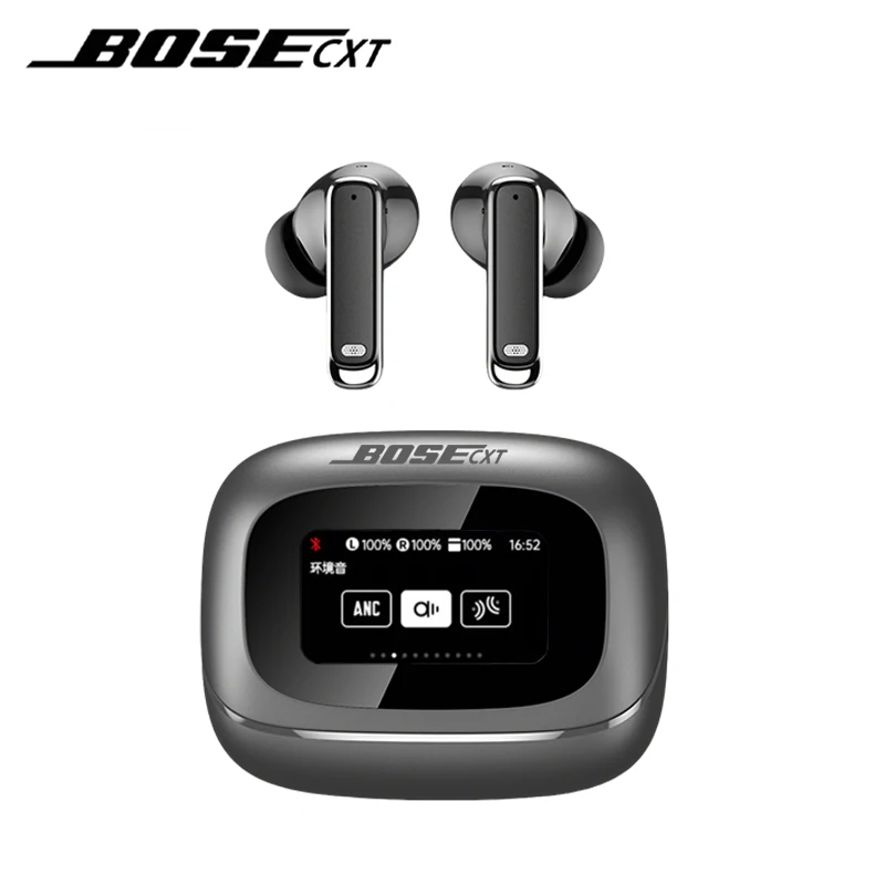 BOSECXT TOUR PRO6 TWS Wireless Bluetooth Earphones Smart Touch Screen ANC Active Noise Cancellation Earbuds Heavy Bass Earbuds