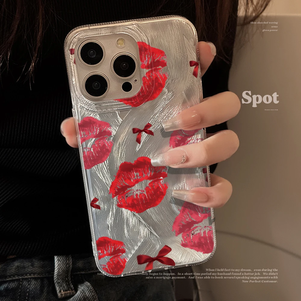 Red Ballet Bowknot Ribbon Phone Case For Samsung Galaxy S25 S24 S23S26 Ultra  S22 Ultra S21 Plus FE A56 A55 A54 A54 A36 Cover