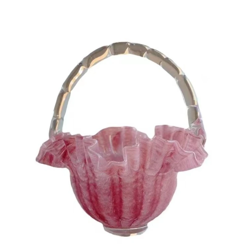 

Medieval light luxury glazed vase, pink, flower basket